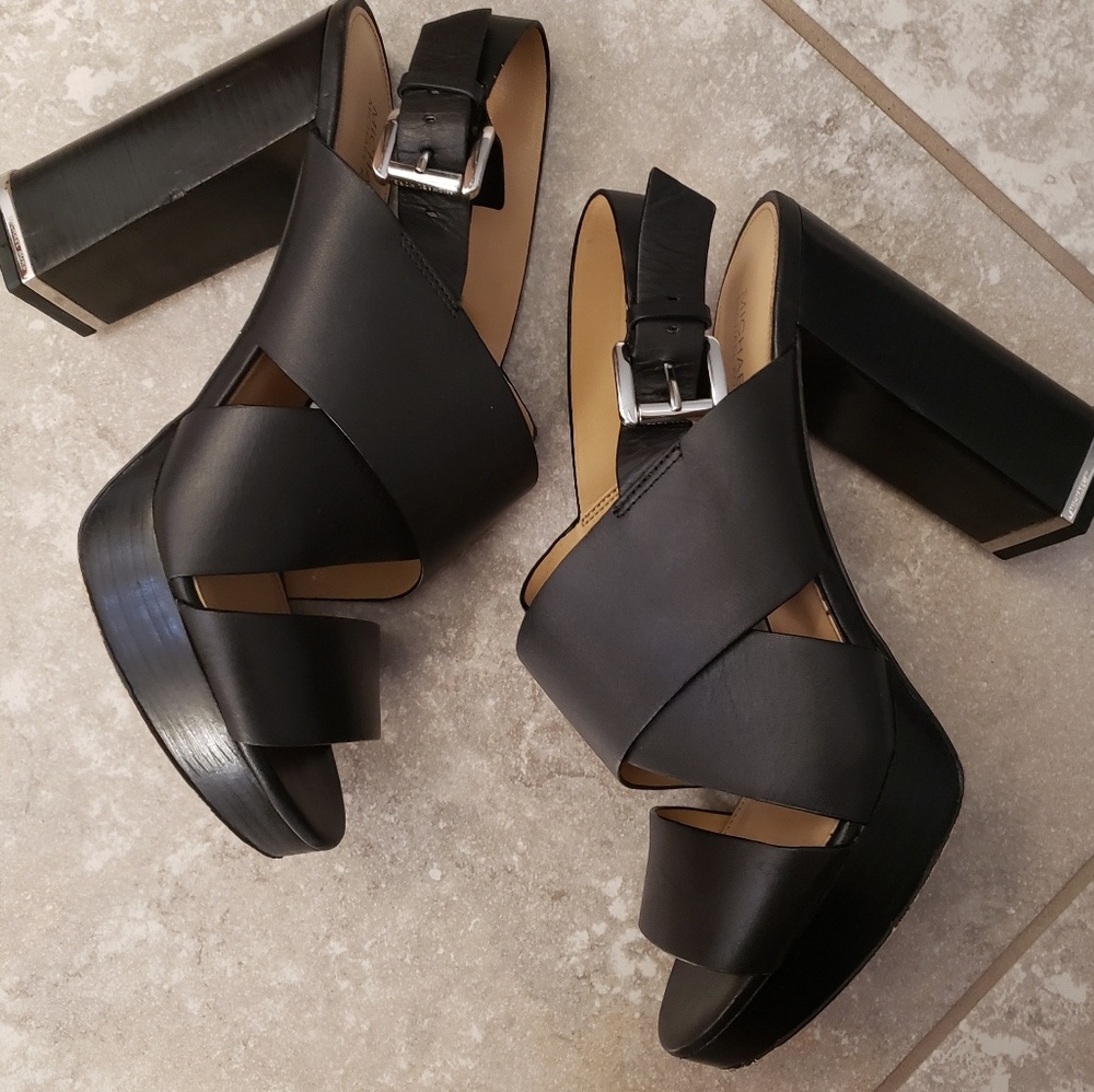 MICHAEL Michael Kors Block Heel Leather Sandals